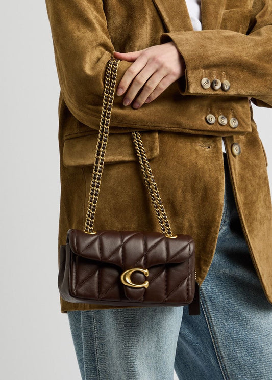 Coach Quilted Tabby 20 - Genuine Leather with Box- Coffee Brown