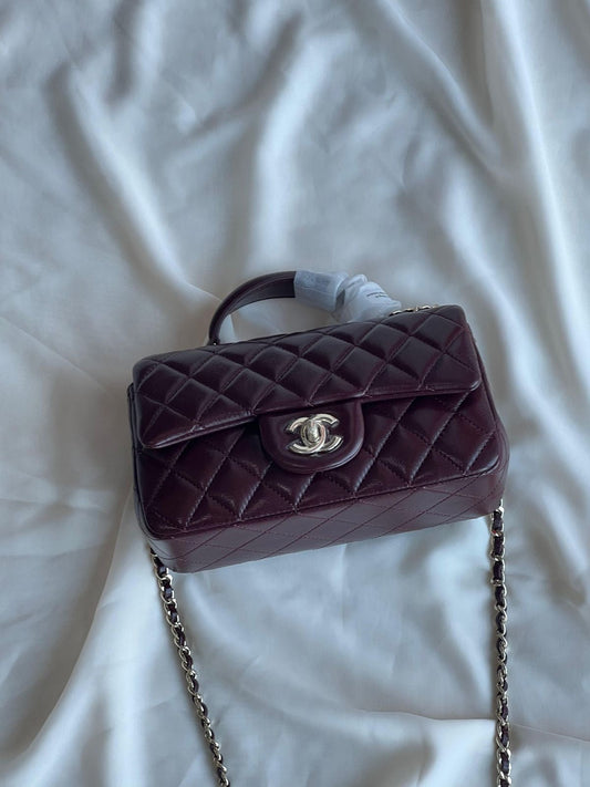 CHANEL Small Classic Top Handle with Brand Brand Box - Genuine Leather
