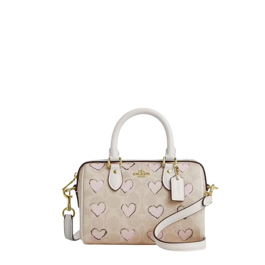 Coach Rowan Satchel in Blocked Signature Canvas