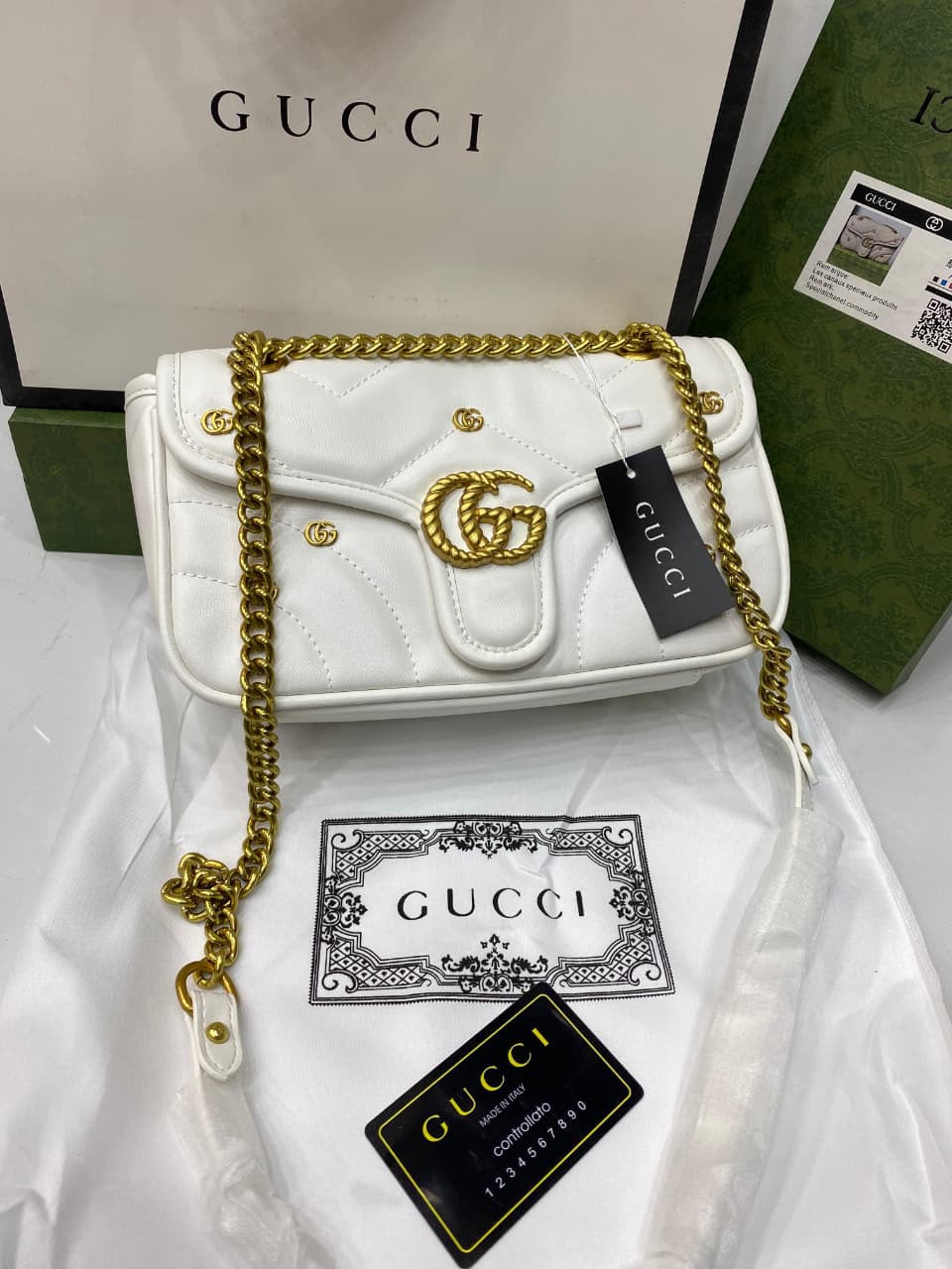 Gucci GG Marmont Mini Logo Studded Crossbody Bag