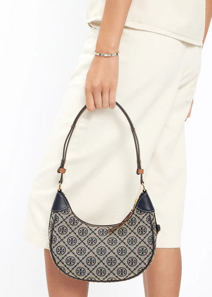 Tory Burch T Monogram Crescent Shoulder Bag