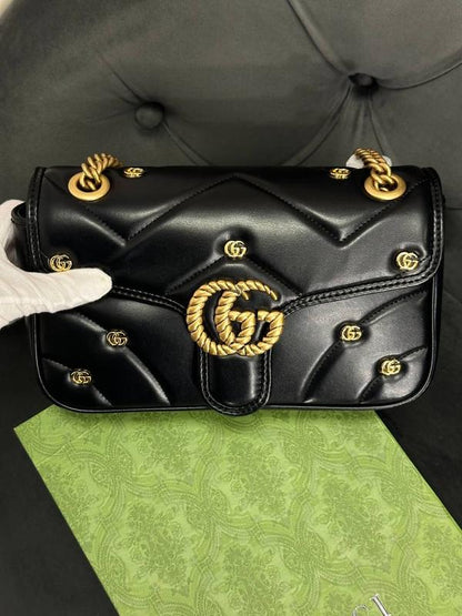 Gucci GG Marmont Mini Logo Studded Crossbody Bag