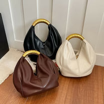 Metal Handle Soft PU Dumpling Shoulder Bag
