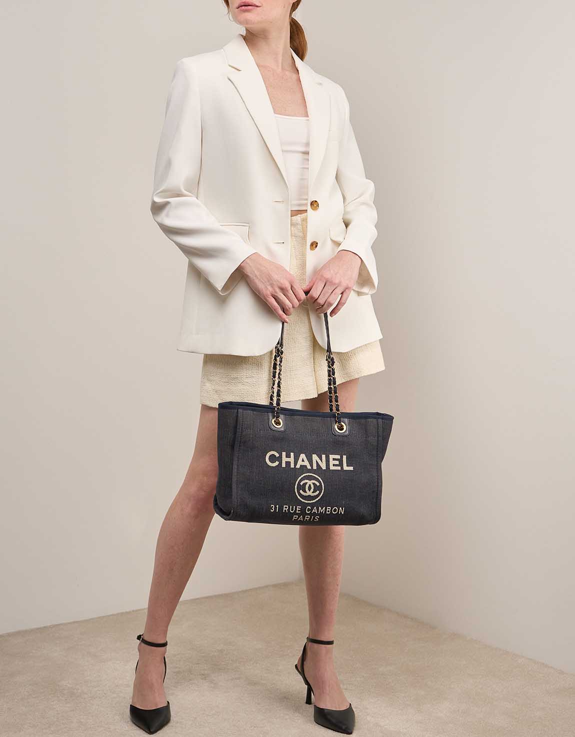 Chanel Deauville Studded Chain Tote Bag