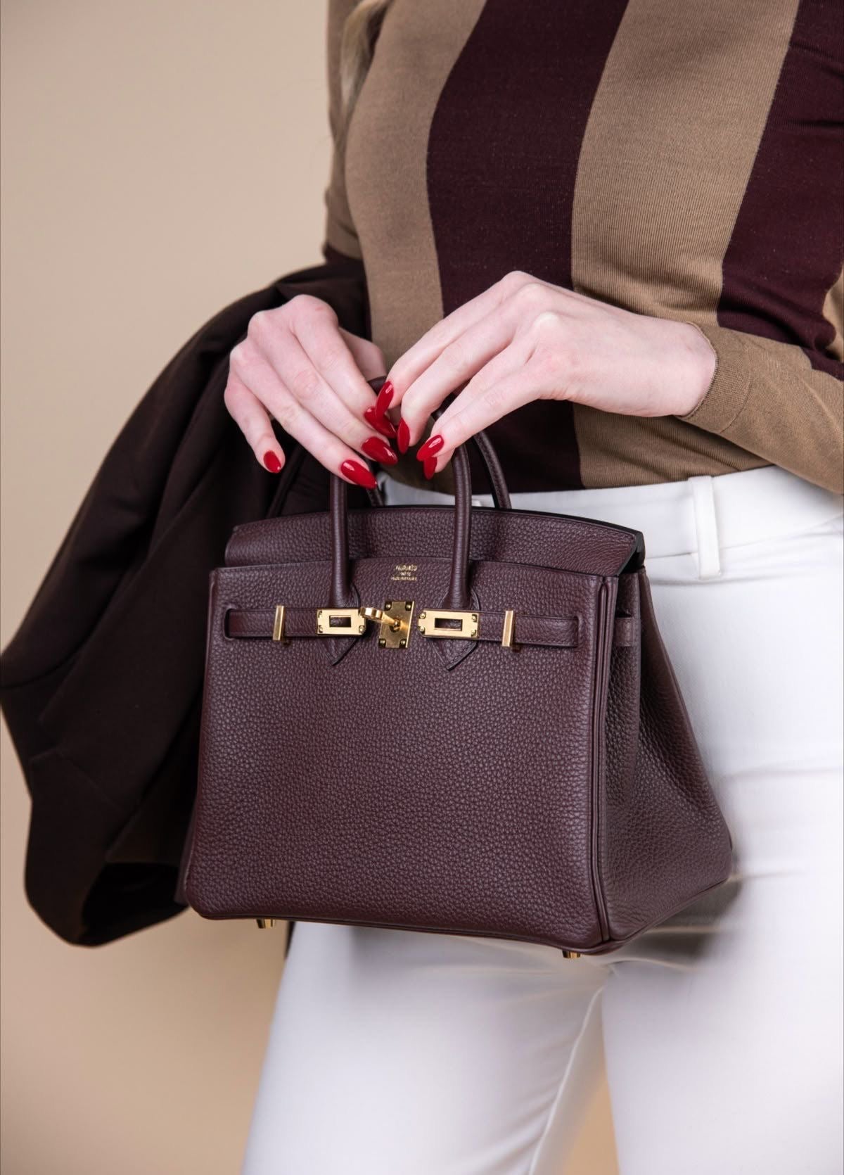 Hermes Birkin 25 with Brand Box- Genuine Leather