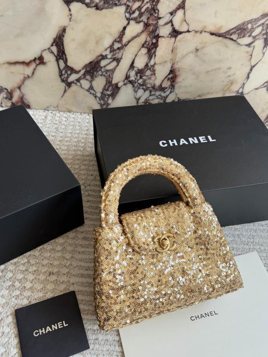 Chanel Mini Nano Kelly Sequin Bag