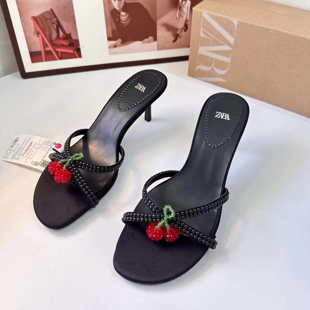 Zara Cherry Pearl Heels