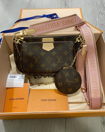 LOUIS VIUTTON Cross Body Bag with Brand Box- Pink Strap