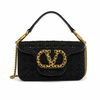 Valentino Garavani Locò velvet clutch with jewel logo