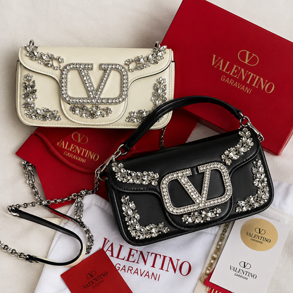 Valentino Locò Small Embroidered Shoulder Bag