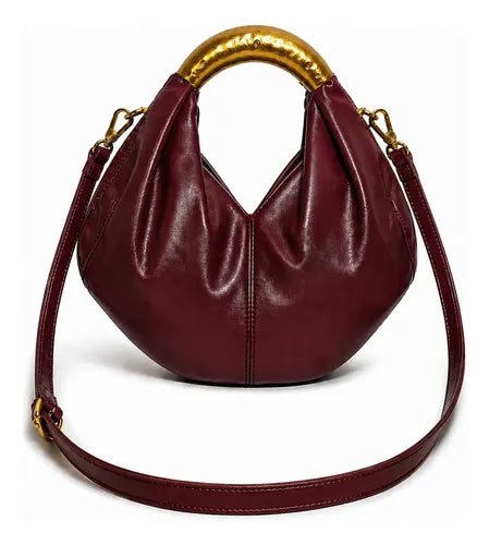 Metal Handle Soft PU Dumpling Shoulder Bag