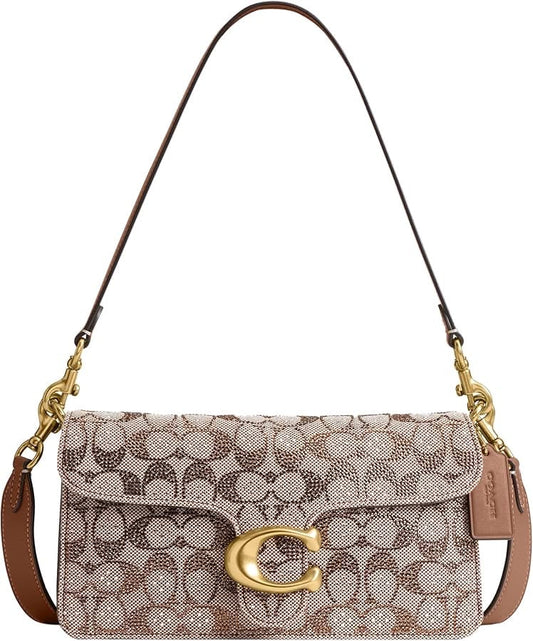 Coach Tabby 20 Crystal Signature Canvas Jacquard with Brand Box