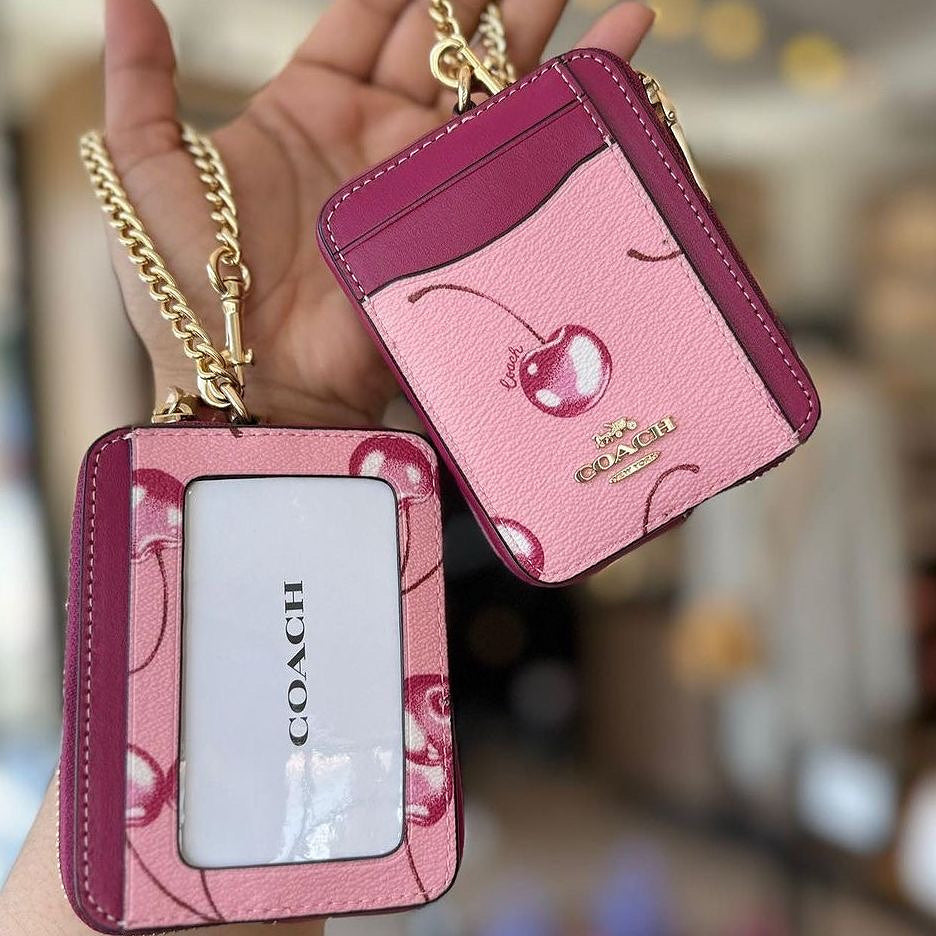 Coach Cherry Wallet/Cardholder with Brand Box