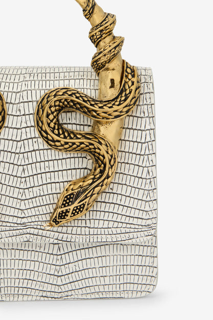 Roberto Cavalli Borsa Bordeaux Con Serpenti
