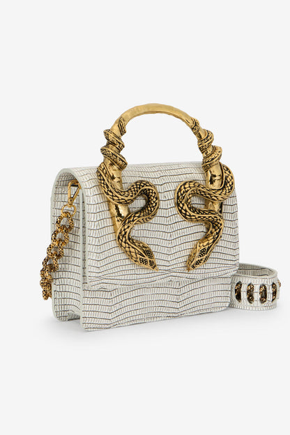 Roberto Cavalli Borsa Bordeaux Con Serpenti