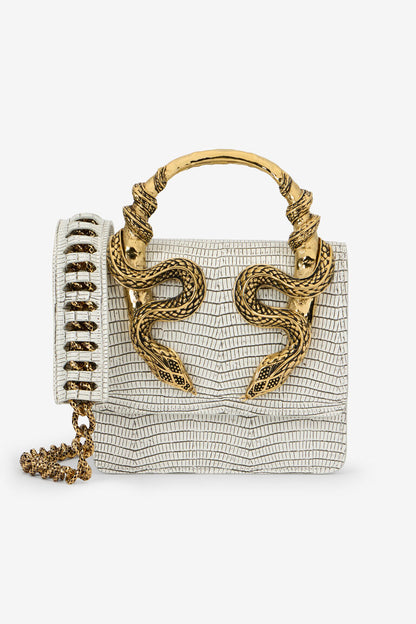 Roberto Cavalli Borsa Bordeaux Con Serpenti