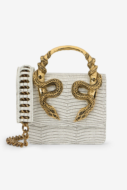 Roberto Cavalli Borsa Bordeaux Con Serpenti