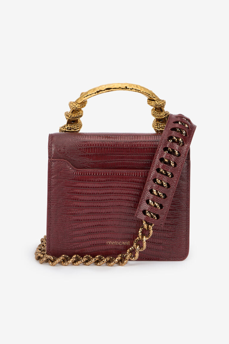 Roberto Cavalli Borsa Bordeaux Con Serpenti