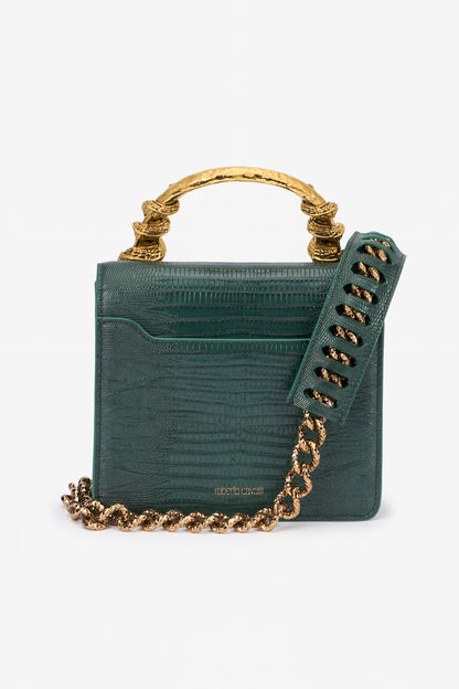 Roberto Cavalli Borsa Bordeaux Con Serpenti