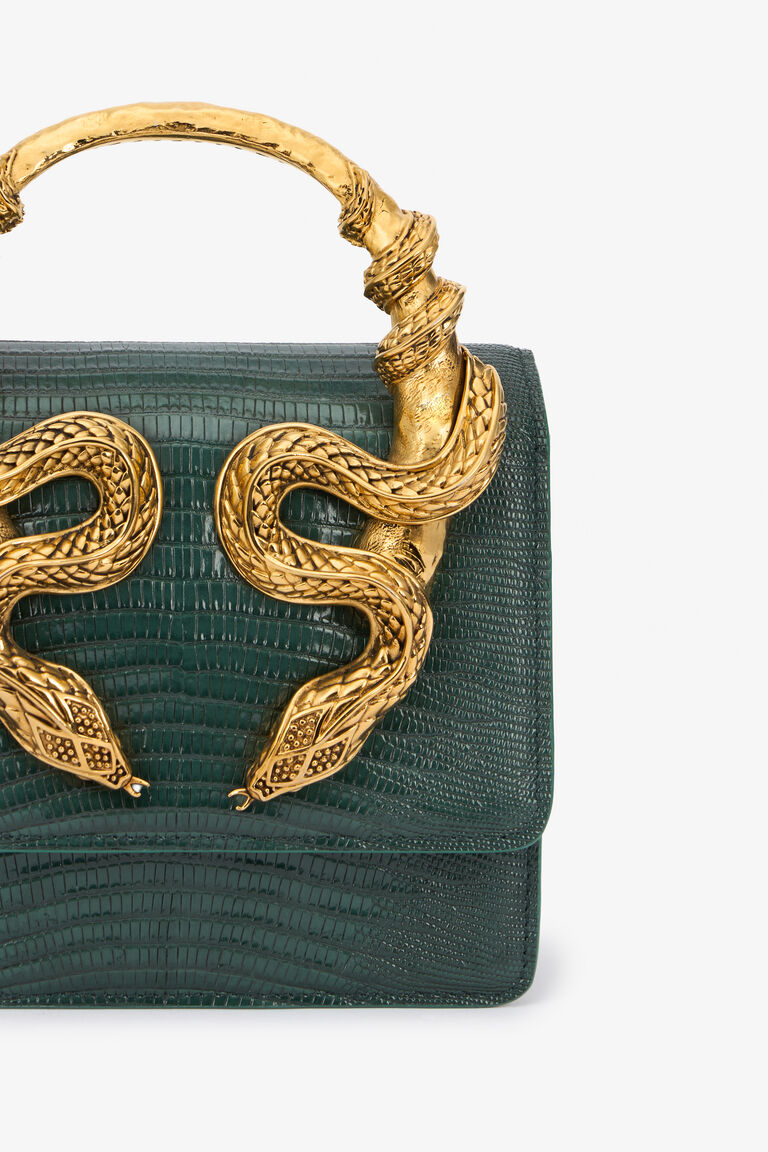 Roberto Cavalli Borsa Bordeaux Con Serpenti