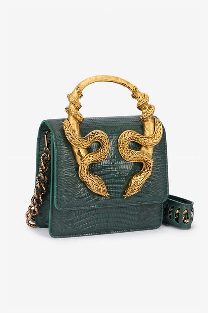 Roberto Cavalli Borsa Bordeaux Con Serpenti