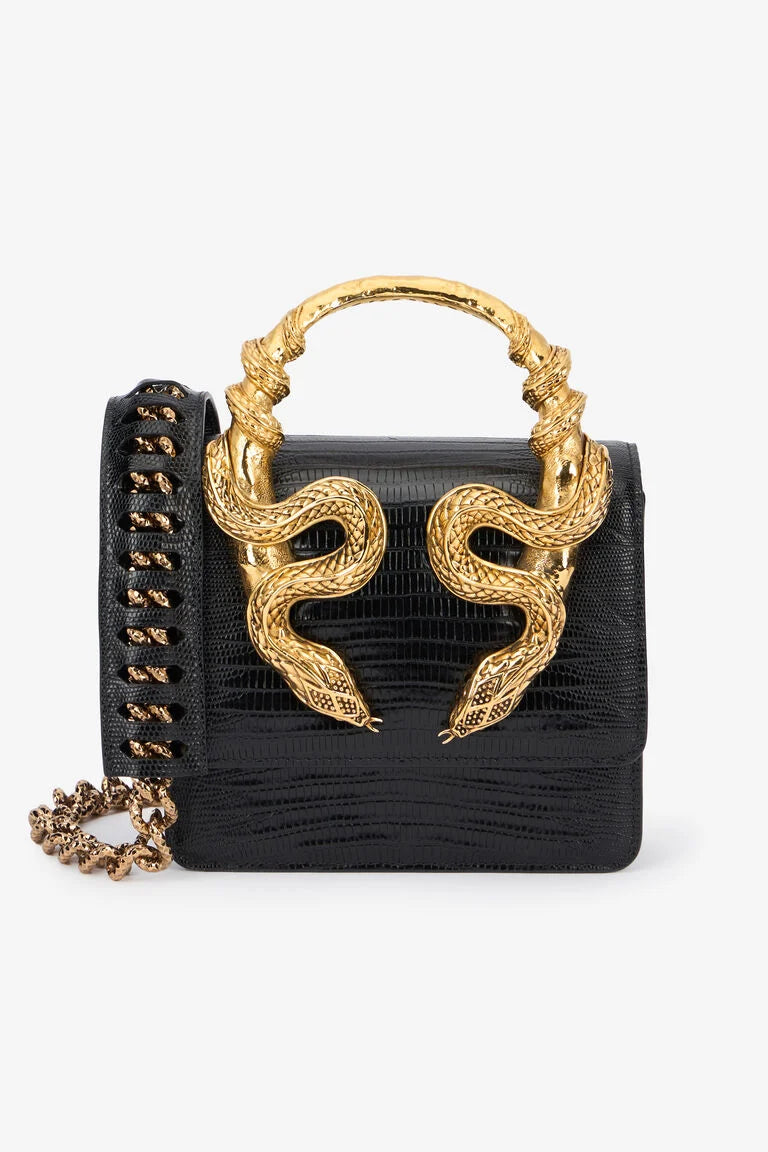 Roberto Cavalli Borsa Bordeaux Con Serpenti
