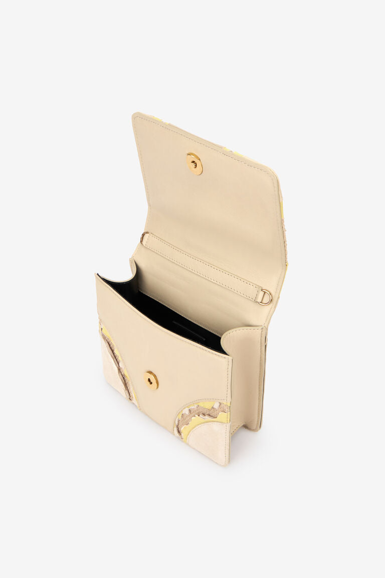Roberto Cavalli Small Ivory Snake Bag