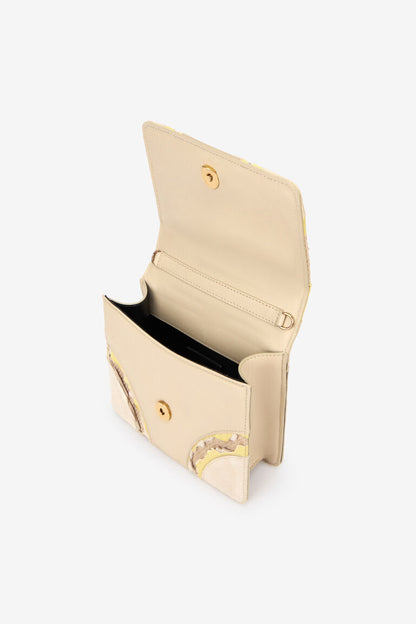 Roberto Cavalli Small Ivory Snake Bag