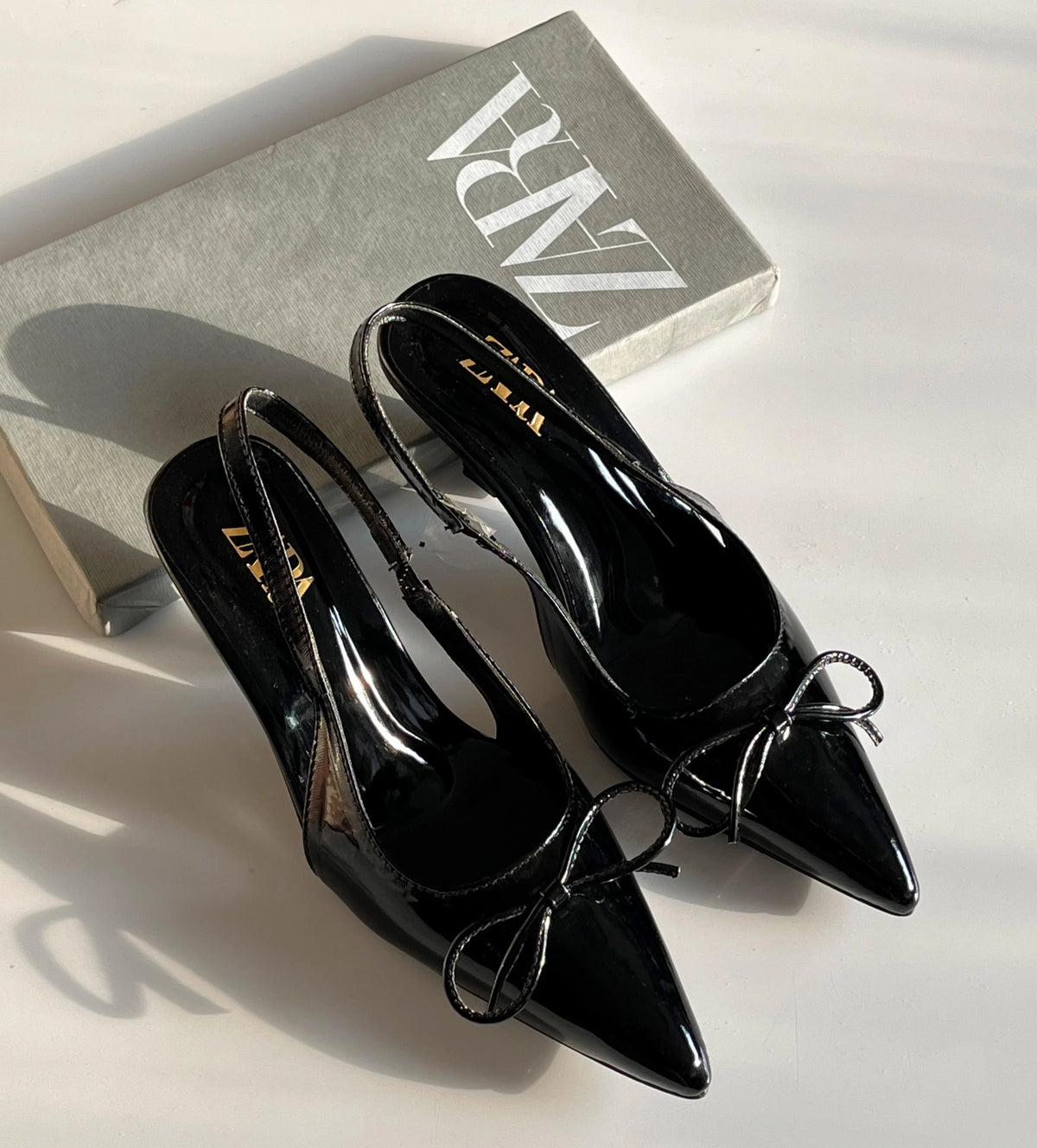 Zara Bow Slingback Heels