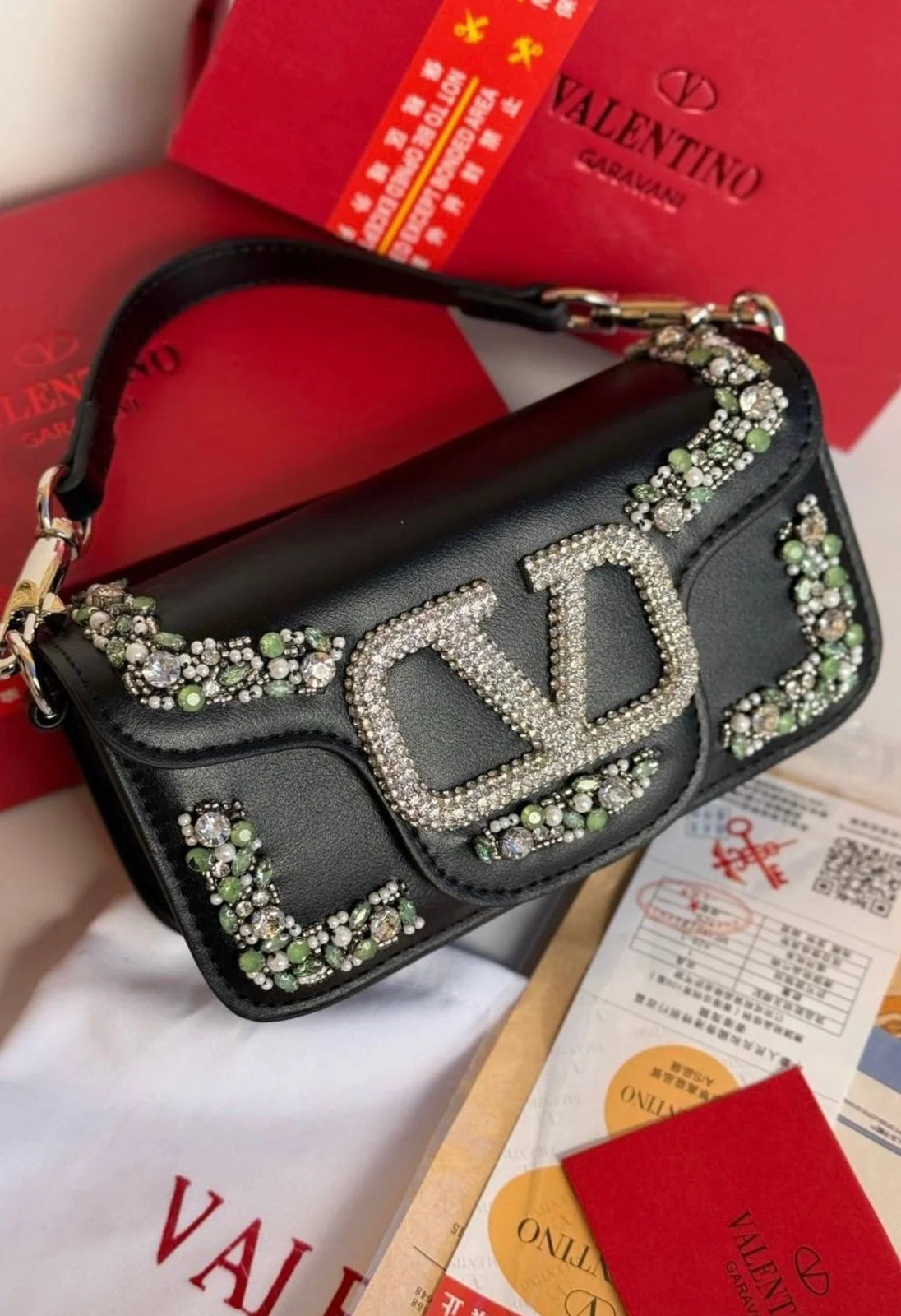 Valentino Locò Small Embroidered Shoulder Bag