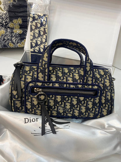 Dior Oblique Embroidered Mini Duffle Bag