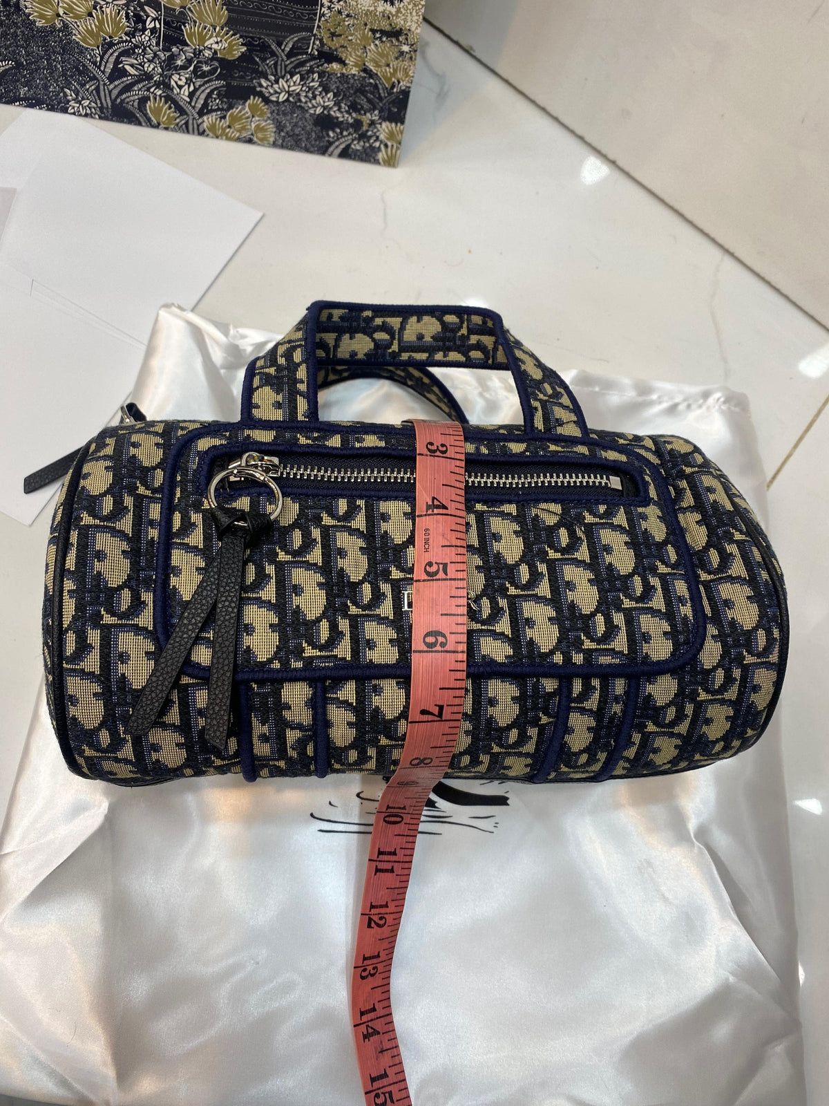 Dior Oblique Embroidered Mini Duffle Bag