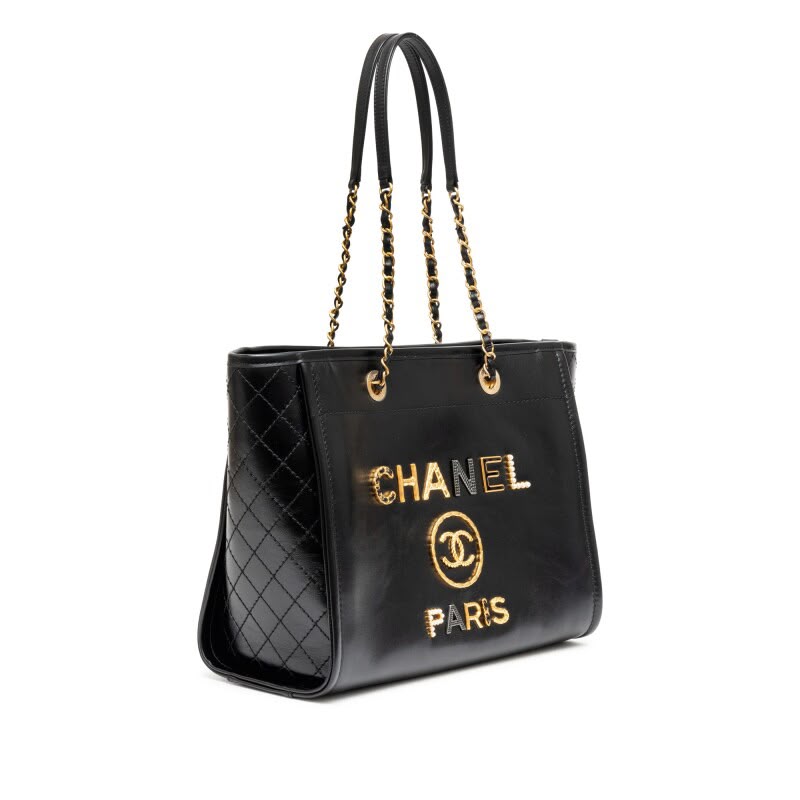 Chanel Deauville Studded Chain Tote Bag