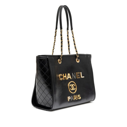 Chanel Deauville Studded Chain Tote Bag