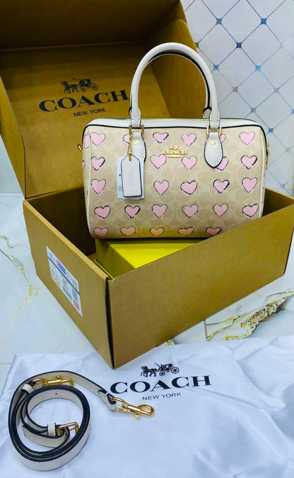 Coach Rowan Satchel in Blocked Signature Canvas