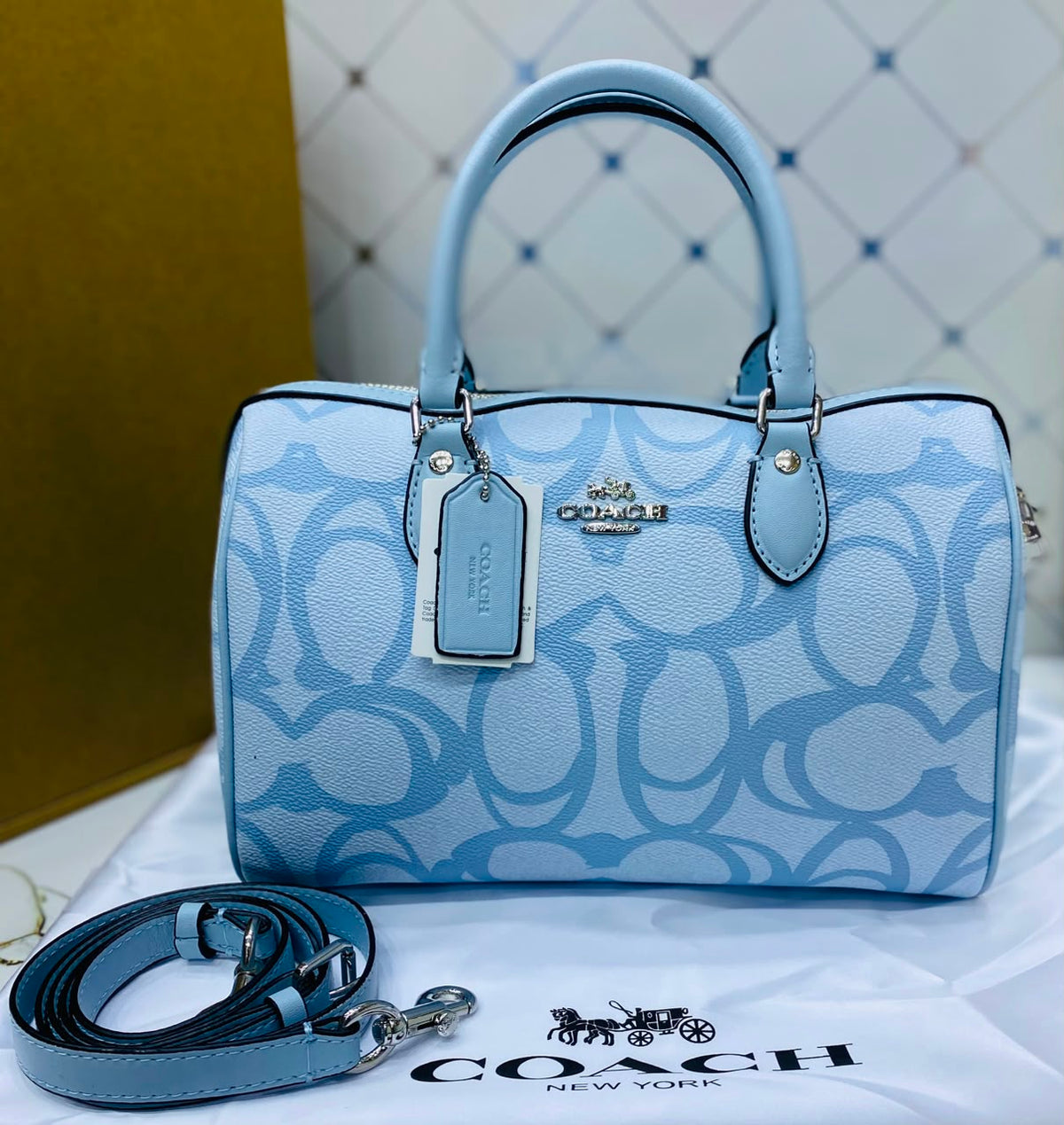 Coach Rowan Satchel in Blocked Signature Canvas