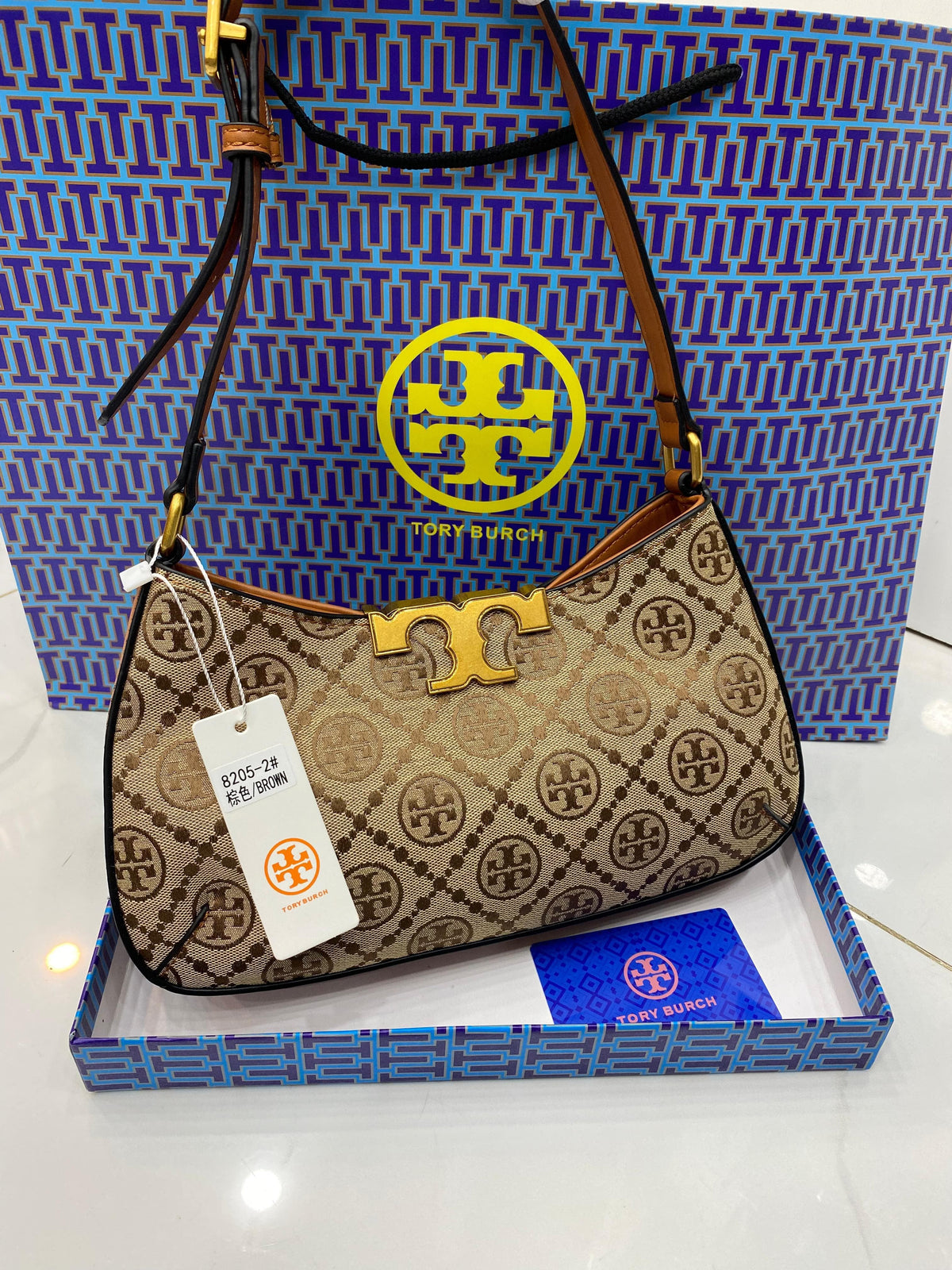 Tory Burch Eleanor Slim Monogram Jacquard Shoulder Bag