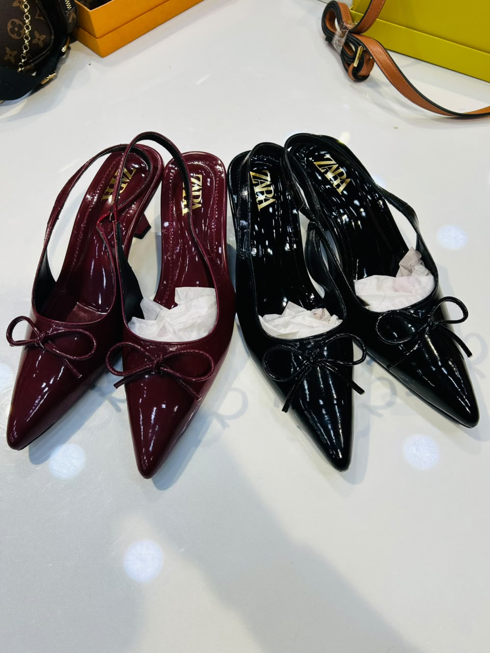 Zara Bow Slingback Heels