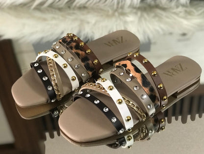 Zara Studded Flat Slippers