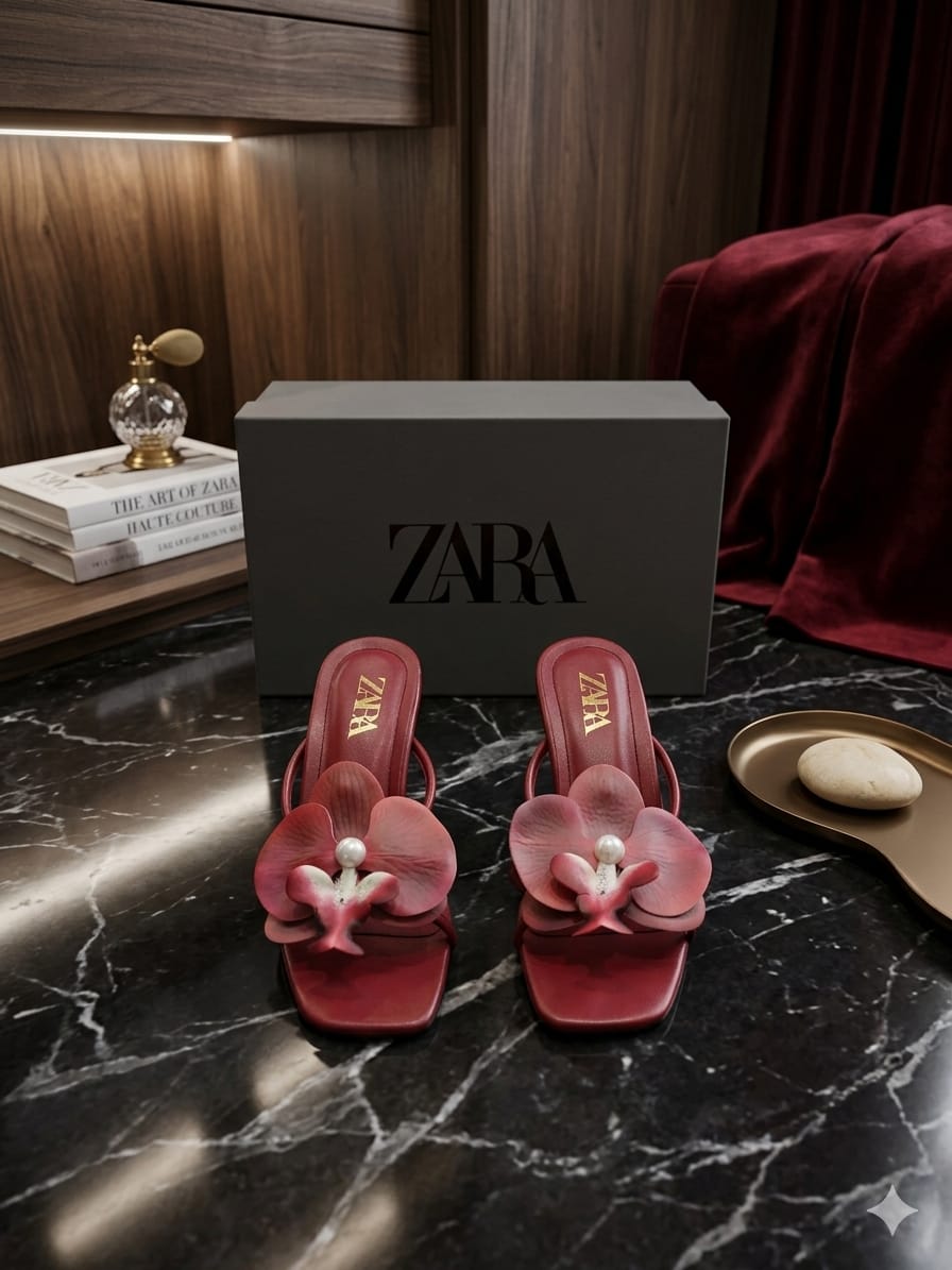 Zara Floral Heels