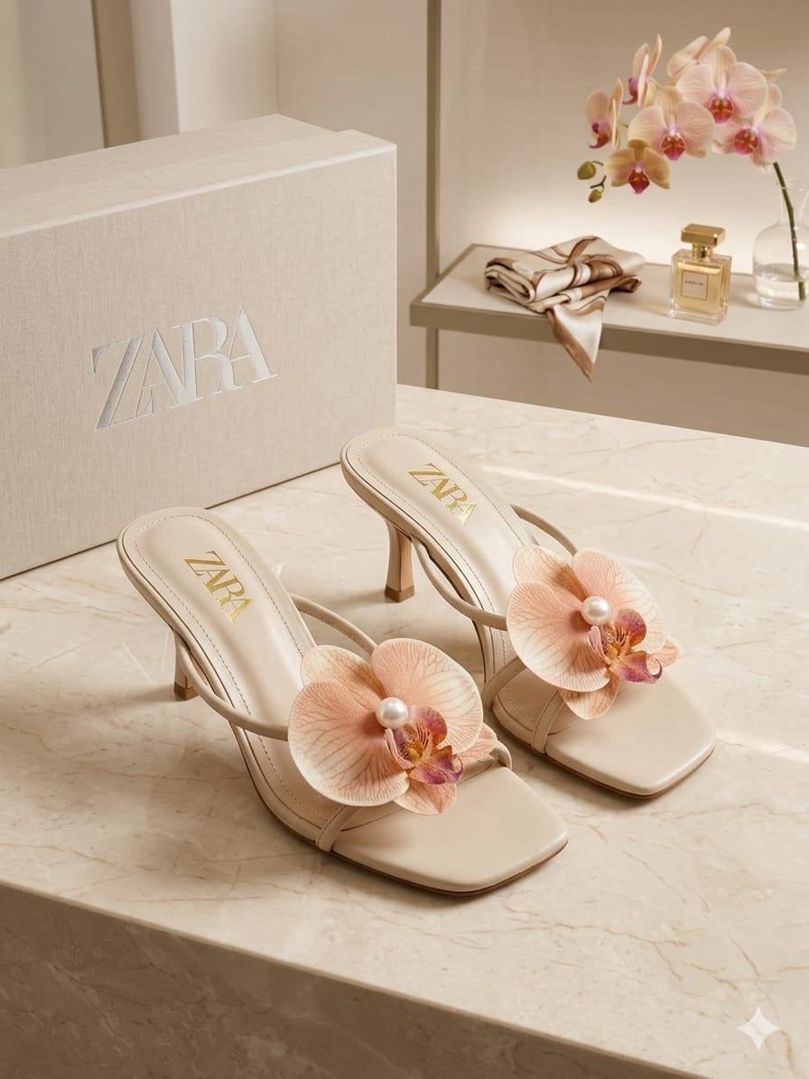 Zara Floral Heels