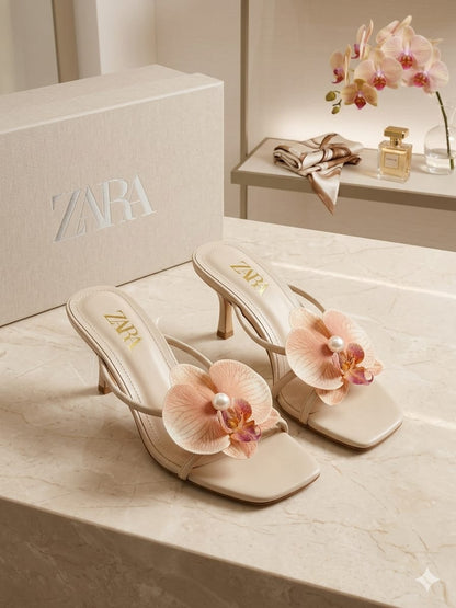 Zara Floral Heels