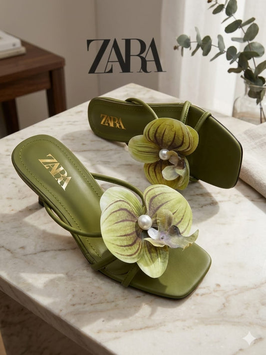 Zara Floral Heels