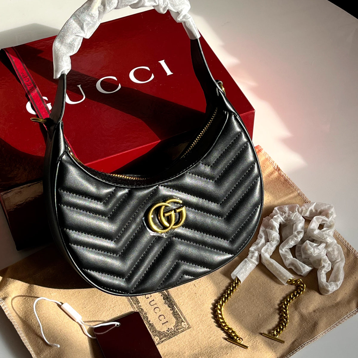 Gucci GG Marmont Half-Moon-Shaped Mini Bag