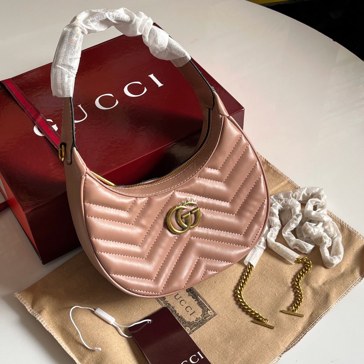 Gucci GG Marmont Half-Moon-Shaped Mini Bag