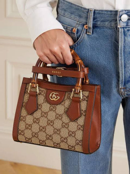 Gucci Diana crystals small bag
