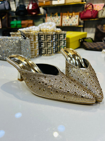 Zara Crystal Embellished Pointed-Toe Heels