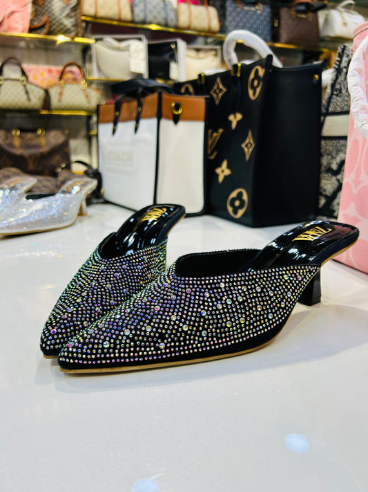 Zara Crystal Embellished Pointed-Toe Heels
