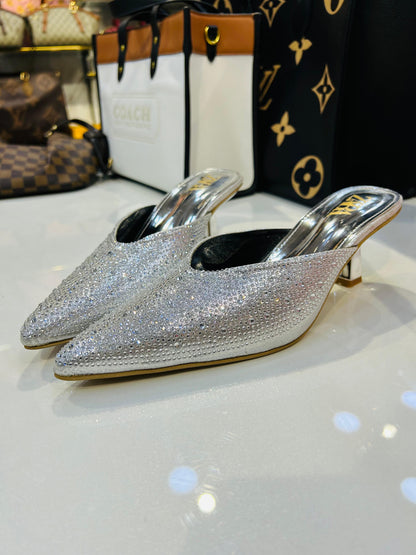 Zara Crystal Embellished Pointed-Toe Heels
