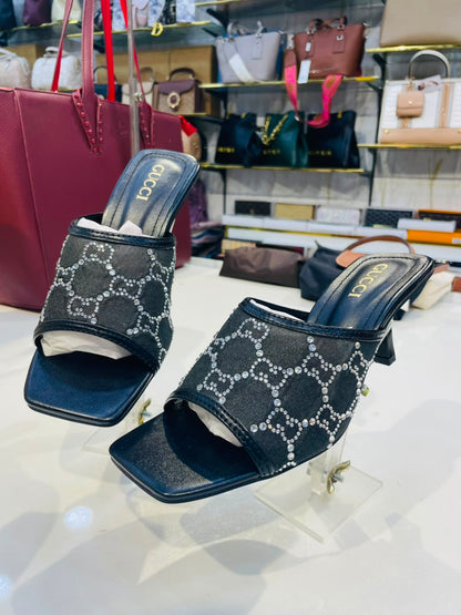 GUCCI GG Crystal-Embellished Heel